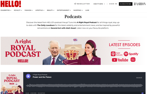 Podcast homepage